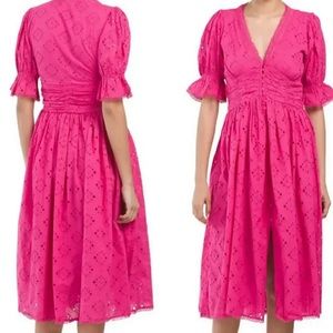 NWOT House Of Harlow 1960 Eyelet Pink Dress.